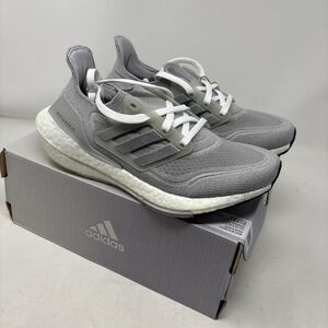 Adidas Ultraboost 21 Women’s Gray White Boost Running Shoes Size 5.5